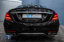 Parachoques trasero Para Mercedes Clase S W222 Facelift 07.2017-08.2020 sedán Difusor-image-6093017