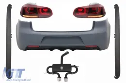 image-26-Parachoques Y Escape para VW Golf 6 VI 2008-2013 Faldas Laterales Luces R20 Look