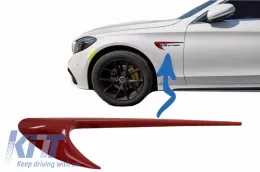 image-71-Parafango Trim Coperchio per Mercedes Classe C W205 S205 E W213 S213 Rosso