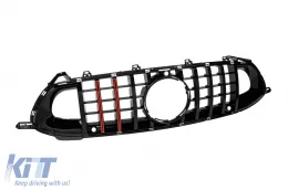 Paraurti anteriore A Design GT63 tipo con verniciatura nera griglia tipo Brabus con linee rosse adatto per Mercedes A Design GT Coupé a 4 porte dopo il 2019-image-6149324