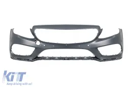 Paraurti anteriore A Design Line adatto per Mercedes Classe C W205 berlina, S205 station wagon 2013-2018 con griglia GT cromata/nera-image-6147296