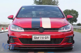 Paraurti anteriore Alette laterali per VW Golf 7.5 GTI 5G Hatchback 17-20 Nero lucido-image-6096395