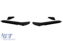 Paraurti anteriore Alette laterali Pinne per VW Golf 7.5 5G R Hatchback 17-20 Nero lucido-image-6095737