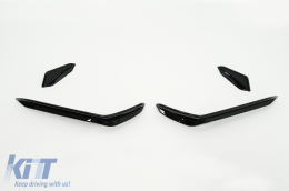 Paraurti anteriore Alette laterali Pinne per VW Golf 7.5 5G R Hatchback 17-20 Nero lucido-image-6095738