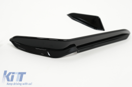 Paraurti anteriore Alette laterali Pinne per VW Golf 7.5 5G R Hatchback 17-20 Nero lucido-image-6095739