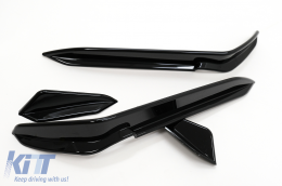 Paraurti anteriore Alette laterali Pinne per VW Golf 7.5 5G R Hatchback 17-20 Nero lucido-image-6095740