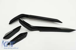 Paraurti anteriore Alette laterali Pinne per VW Golf 7.5 5G R Hatchback 17-20 Nero lucido-image-6095741