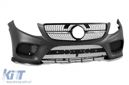 Paraurti anteriore Design Line A adatto per Mercedes GLE Coupe C292 2015-2019 con griglia a diamante cromata/nera-image-6237357