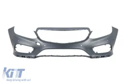 Paraurti anteriore Design Line adatto per Mercedes E-Class W212 Sedan, S212 Estate 2014-2016 con griglia a diamante cromata/grigia-image-6237273