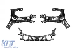Paraurti anteriore Design Line adatto per Mercedes E-Class W212 Sedan, S212 Estate 2014-2016 con griglia a diamante cromata/grigia-image-6237280