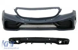image-58-Paraurti anteriore Diffusore Doppio Punte per Mercedes C A205 Cabriolet C205 Coupe 14-19