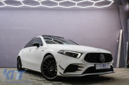 Paraurti anteriore Lip Estensione per Mercedes A W177 V177 04.18-2022 A35 Look Nero-image-6094920