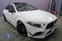 Paraurti anteriore Lip Estensione per Mercedes A W177 V177 04.18-2022 A35 Look Nero-image-6094923