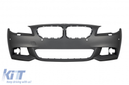 Paraurti anteriore M Performance Design Design adatto per BMW Serie 5 F10 berlina, F11 touring 2010-2013 con PDC, con lavavetri, con fendinebbia-image-6143511