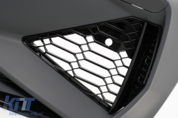Paraurti anteriore per Audi A6 C8 4K 2018+ RS6 Look Griglia Centrale Nero lucido-image-6075540
