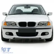 Paraurti anteriore sportivo + ABE + fendinebbia trasparenti adatti per BMW E46 Sedan Touring-image-6209979