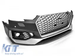 image-35-PARAURTI ANTERIORE SPORTIVO ARGENTO NERO PDC adatto per AUDI A4 B9 08.15-19