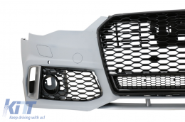 Paraurti con nido d'ape Griglia per Audi A6 C7 4G Facelift 15-18 RS6 Look PDC SRA-image-6083188