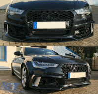Paraurti con nido d'ape Griglia per Audi A6 C7 4G Facelift 15-18 RS6 Look PDC SRA-image-6083194