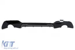 image-30-Paraurti Diffusore d'aria Doppia Uscita Scarico Unico per BMW Serie 3 G20 G28 G21 18-22 Nero & Carbon Look