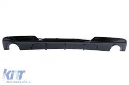 image-36-Paraurti Diffusore d'aria Doppia Uscita Scarico Unico per BMW Serie 5 F10 F11 Nero