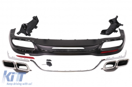 Paraurti Diffusore Scarico per Mercedes Classe S W222 Facelift Sport Line 2017-2020 S63 Design-image-6107134