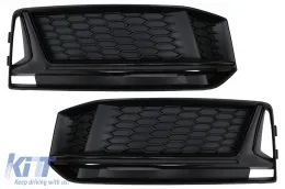 image-28-Paraurti Griglia Calandra Laterali per Audi A4 B9 S-Line 16-18 RS4 Design Nero