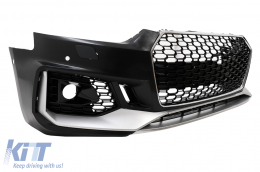 Paraurti Griglia per Audi A5 F5 2017-2019 Quattro RS5 Look Nido d'ape Nero-image-6099165