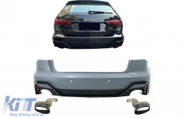 Paraurti per Audi A6 C8 4K Sedan 18+ Punte scarico diffusore RS Design-image-6126589