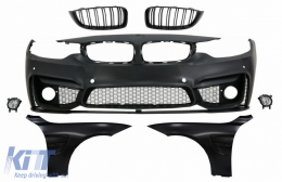 image-29-Paraurti per BMW 4 F32 F33 F36 2013-02.2017 M4 Guarda Griglie Parafanghi anteriori Nero