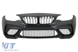 image-7-Paraurti per BMW Serie 2 F87 M2 16-20 Rene Griglia Doppia Striscia M2C Look