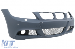 Paraurti per BMW Serie 3 E90 Berlina E91 Touring LCI 2008-2011 M-Technik Design con PDC SRA Fendinebbia-image-6112791