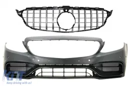 image-10-Paraurti per Mercedes C W205 S205 A205 C205 2014-2018 C63 Look Griglia Cromo