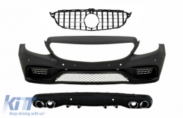image-61-Paraurti per Mercedes C W205 S205 AMG Sport Line 14-18 Griglia punte C63 Look