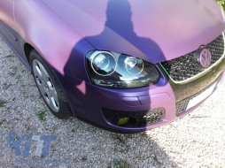 Paraurti per VW Golf 5 V 03-07 Jetta 05-10 Fari Xenon Look Nero-image-6043290