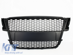 Paraurti posteriore per Audi A5 S5 8T 07-11 RS5 Look Scarico Griglia Nero Opaco-image-6017335