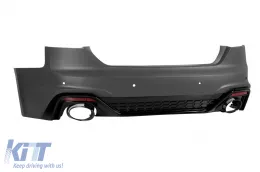 Paraurti posteriore RS5 adatto per Audi A5 Sportback, Coupe, Cabrio 2020-2024 con terminali di scarico neri-image-6164360