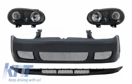 image-33-Paraurti & Spoiler Lip per VW Golf IV 4 MK4 10.1997-09.2003 R32 Look Fari Nero