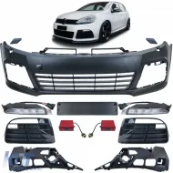 image-78-Paraurti sportivo anteriore incl. griglia + luci diurne adatte per VW Golf 6 2008-2013