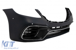 Pare-choc Avant pour Mercedes Classe S W222 Facelift 2017-2020 Look S63 Grilles inférieures-image-6093065