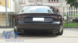Pare-choc Diffuseur Conseils Échappement LED Feux pour AUDI A7 4G 10-14 RS7 Look-image-6049202
