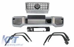 image-21-Pare-choc pour Mercedes G W463 1990-2014 G65 Look Passages Roue Calandre Argent