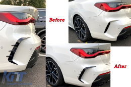 Pare-chocs Ailettes Flaps Rabats Side Fins pour BMW Série 4 G22 Coupé 2020+ M Tech Brillant Noir-image-6100604