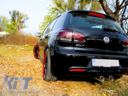 Pare-chocs arrière avec Compléter Épuiser Système pour VW Golf VI 6 2008-2013 R20 Look-image-6086800