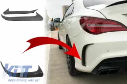 image-41-Pare-chocs arrière Côté rabats Flips pour Mercedes CLA W117 2014-2018 Édition Carbone