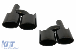 Pare-chocs arrière Diffuseur Épuiser Conseils Noir pour Mercedes S W221 2005-2013 S65 Look-image-6088512