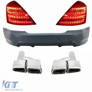 image-63-Pare-chocs arrière pour MERCEDES S W221 2005-2010 Échappement Silencieux Conseils LED Feux arrières