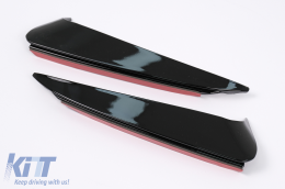 Pare-chocs arrière Rabats latéraux Palmes Flics pour Mercedes Classe C W205 14-20 Noir brillant-image-6091563