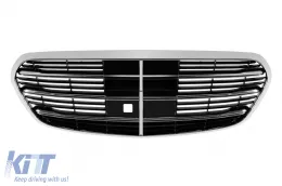 Pare-chocs avant A Design Line adapté pour Mercedes Classe S W223 après 2020 avec grille chromée/noire-image-6147593