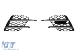 Pare-chocs avant A Design Line adapté pour Mercedes Classe S W223 après 2020 avec grille chromée/noire-image-6147601